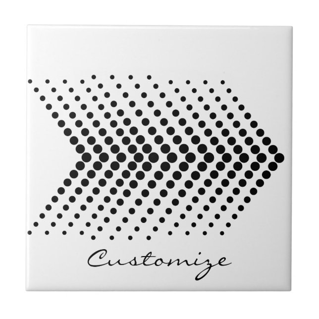 Azulejo Resumen de medio tono Circle Zigzag Chevrons (Frente)