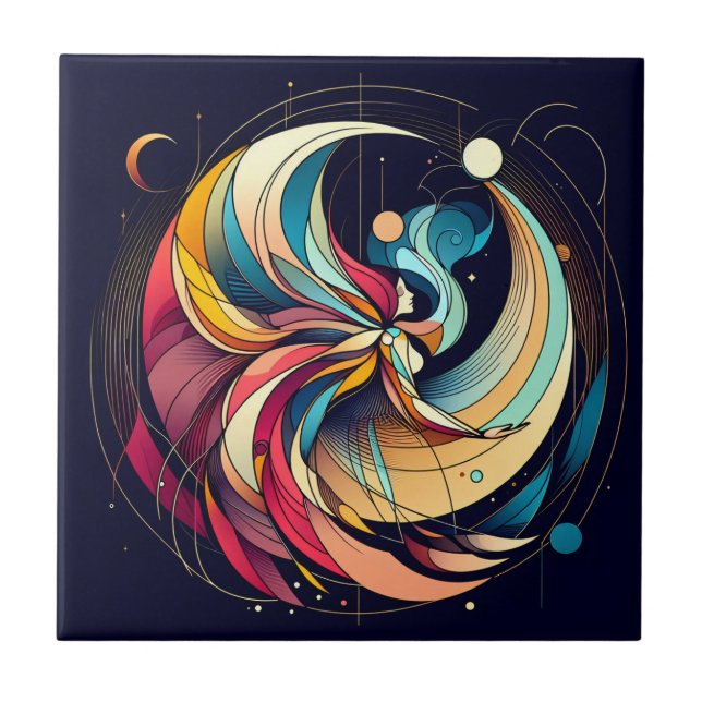 Azulejo Resumen de mosaico de cerámica de arte de hadas (Frente)