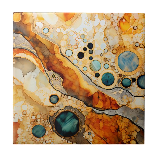 Azulejo Resumen de mosaicos fósiles (Frente)