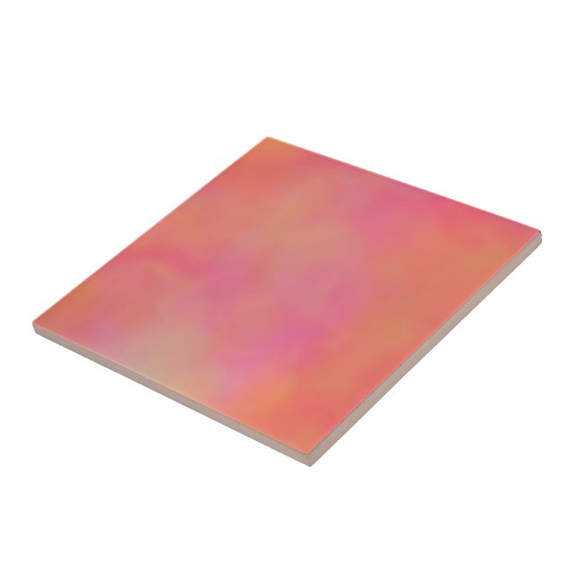 Azulejo Resumen de nube marrled rosa y Naranja (Lado)