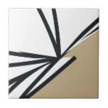 Azulejo Resumen de oro blanco simple<br><div class="desc">Esta baldosa de cerámica abstracta en blanco, blanco y dorado, sencilla y elegante, es perfecta para añadir un toque de sofisticación a cualquier espacio. El diseño minimalista presenta un diseño abstracto moderno en blanco y negro con acentos de oro. Utilícelo como acento decorativo en su cocina, baño o cualquier otra...</div>