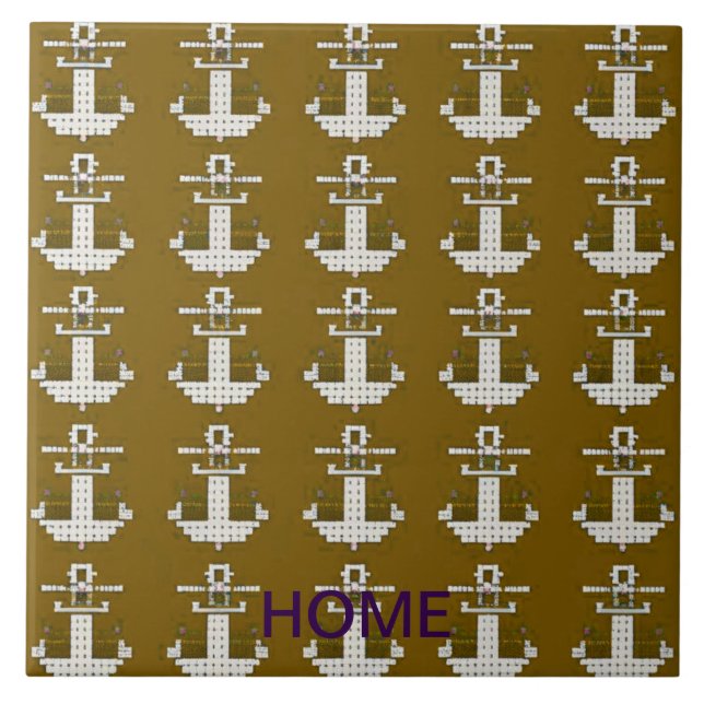 Azulejo Resumen de oro y blanco (Frente)