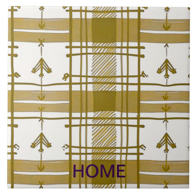 Azulejo Resumen de oro y blanco (Frente)