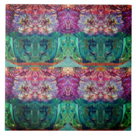 Azulejo Resumen de pintura de vintage magenta vase