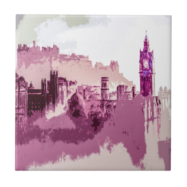 Azulejo Resumen de pintura en Edimburgo, capital de Escoci (Frente)