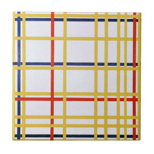 Azulejo Resumen de pintura en Nueva York de Piet Mondrian