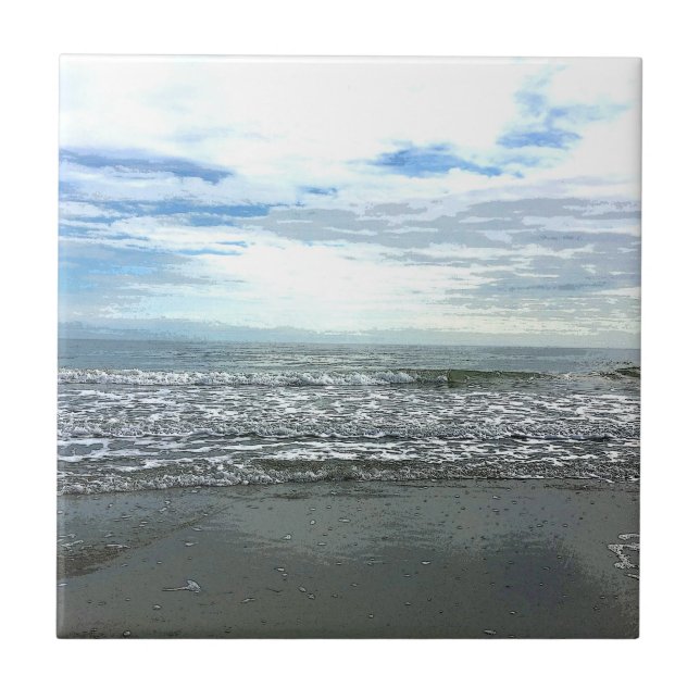 Azulejo Resumen de playa Favor de Regalo Náutico Artístico (Frente)