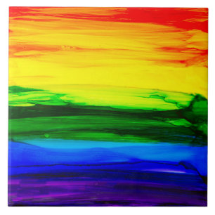Azulejo Resumen de tinta de alcohol arcoiris