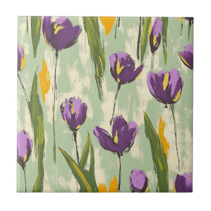 Azulejo Resumen de tulipanes florece en la mente de fondo 