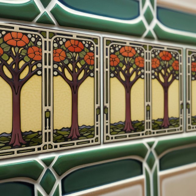 Azulejo Resumen del árbol de la vida Naranja amarillo a me (Subido por el creador)