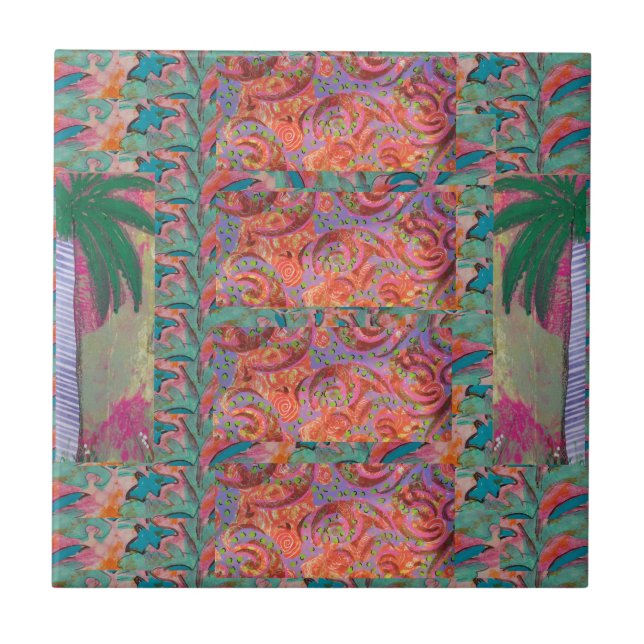 Azulejo Resumen del árbol de palmas (Frente)