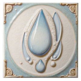 Azulejo Resumen del baño Pastel Blue & White Waterdrop