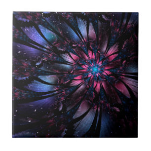 Azulejo Resumen del diseño de flor fractal.