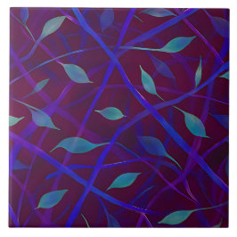 Azulejo Resumen del follaje botánico oscuro de las joyas b