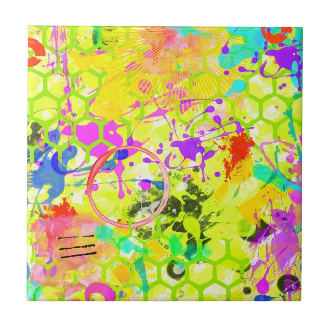 Azulejo Resumen del graffiti de verano 1 (Frente)