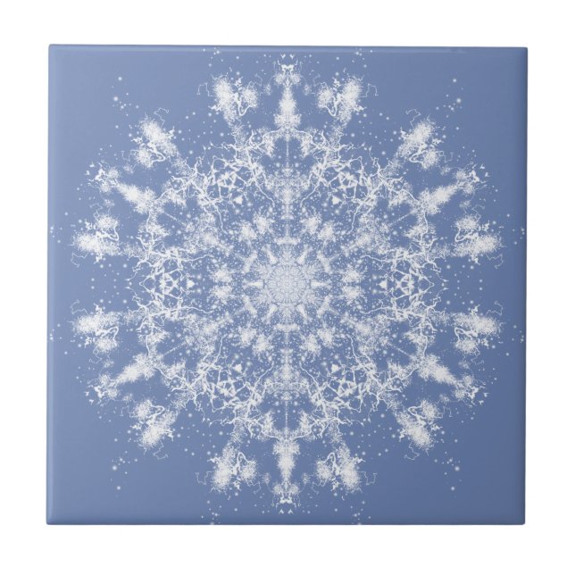 Azulejo Resumen del pastel de nieve fractal de Lacy sobre  (Frente)