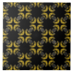 Azulejo Resumen del patrón amarillo, bronce y negro