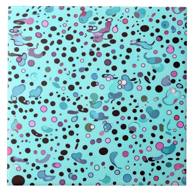 Azulejo Resumen del patrón azul Verde azulado moderno (Frente)