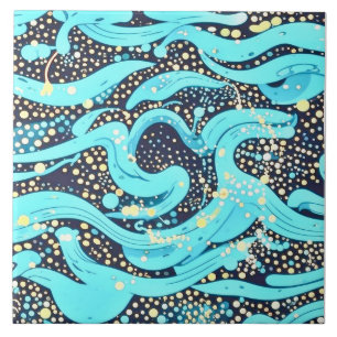 Azulejo Resumen del patrón azul Verde azulado moderno