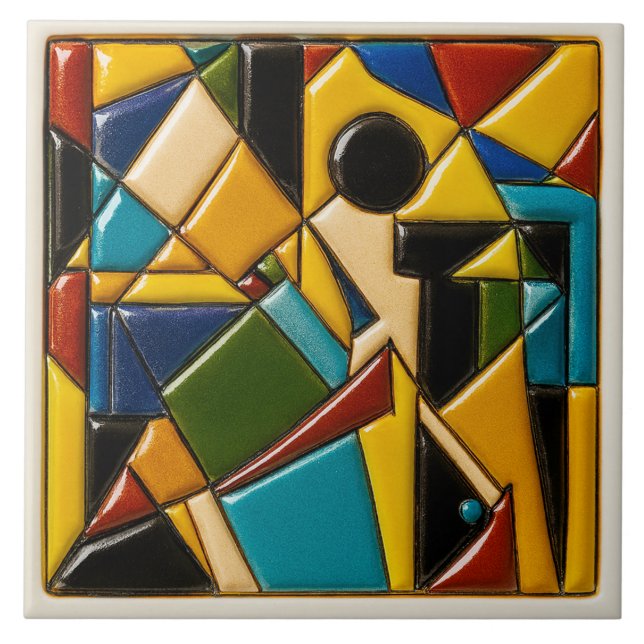 Azulejo Resumen Diseño Cerámica Tile (Frente)