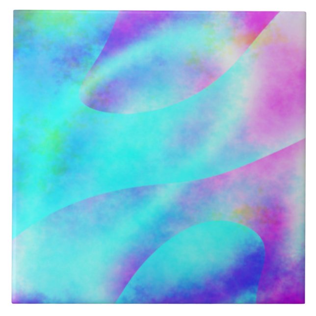 Azulejo Resumen Diseño de franja de arco iris flotante (Frente)