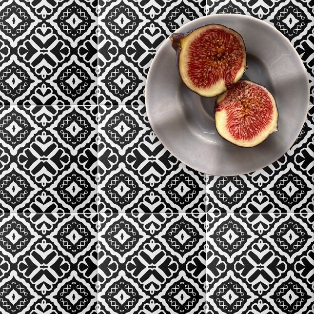 Azulejo Resumen elegante Patrón geométrico blanco y negro (Subido por el creador)