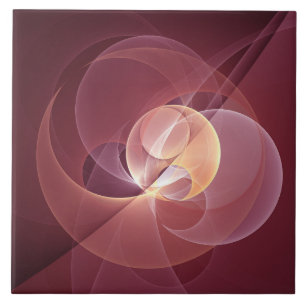Azulejo Resumen Elegante Vino Moderno Arte Fractal Rojo
