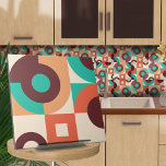 Azulejo Resumen geométrico Bauhaus N6<br><div class="desc">Baldosas abstractas geométricas de estilo Bauhaus en color turquesa,  vino y siena quemada.</div>
