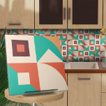 Azulejo Resumen geométrico de Bauhaus N1<br><div class="desc">Baldosas abstractas geométricas de estilo Bauhaus en color turquesa,  vino y siena quemada.</div>
