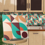 Azulejo Resumen geométrico de Bauhaus N2<br><div class="desc">Baldosas abstractas geométricas de estilo Bauhaus en color turquesa,  vino y siena quemada.</div>