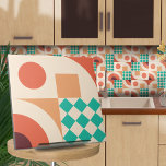 Azulejo Resumen geométrico de Bauhaus N3<br><div class="desc">Baldosas abstractas geométricas de estilo Bauhaus en color turquesa,  vino y siena quemada.</div>