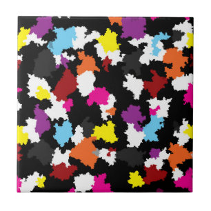 Azulejo Resumen irregular de color negro