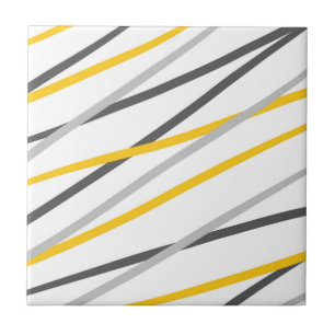 Azulejo Resumen lineal amarillo gris