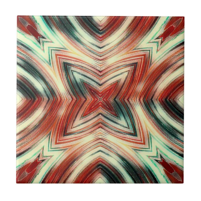 Azulejo Resumen líquido moderno líquido moderno ondas de l (Frente)