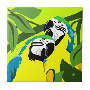 Azulejo Resumen Macaw Parrot Art Tile