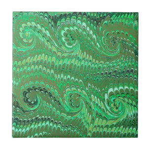Azulejo Resumen moderno Aguacate Green Marble Swirls