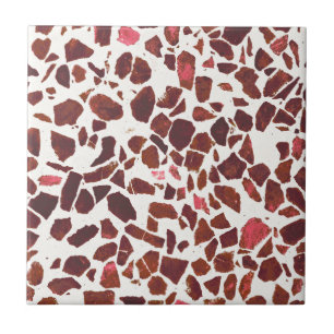 Azulejo Resumen moderno Cherry Red Marble Stone Terrazzo