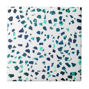 Azulejo Resumen moderno Marble Turquesa Terrazzo