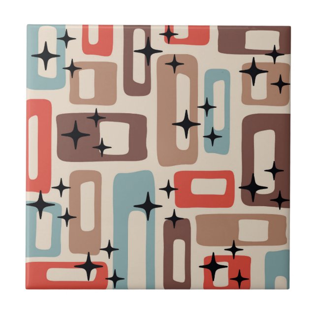 Azulejo Resumen moderno Retro Mid Century (Frente)