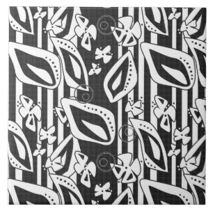 Azulejo Resumen mosaico de decoración de adorno blanco neg