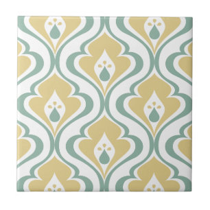 Azulejo Resumen Mustard Verde Vintage Decorativo DIY