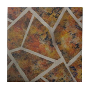 Azulejo Resumen Naranja Amarillo Tan Diseño de mosaico neg