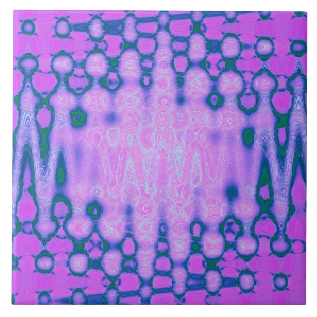 Azulejo Resumen Nubes de tintes calientes rosados y ondula (Frente)