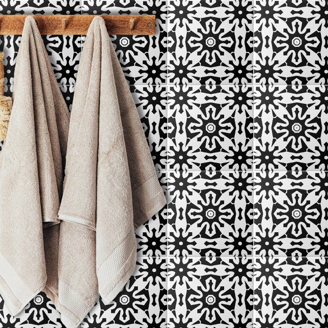 Azulejo Resumen Op Art Patrón geométrico blanco y negro (Subido por el creador)