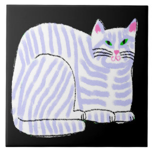 Azulejo Resumen original de arte digital para gatos