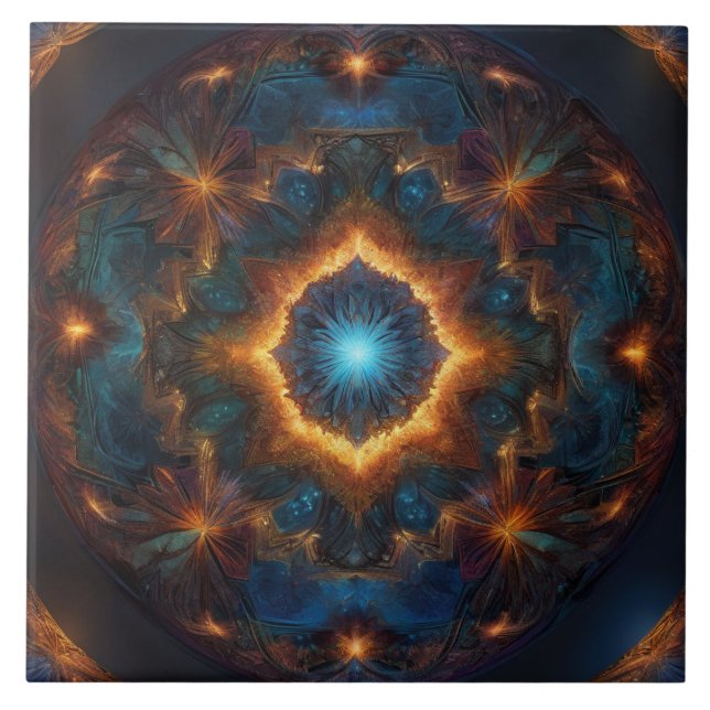 Azulejo Resumen oscuro de incendio oculto (Frente)