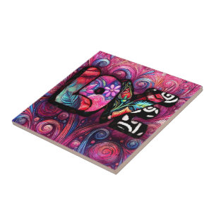 Azulejo Resumen Palabra de amor Graffiti Valentine Floral