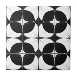 Azulejo Resumen Patrón blanco y negro