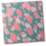 Azulejo Resumen Patrón colorido moderno<br><div class="desc">Tejido de cerámica de patrón artístico colorido de color turquesa rosa. El estilo de trazo de brocha combina tonos tranquilos pero vivos con el rosa del rubor, el rosa del flamingo, el turquesa y un pequeño toque sutil de morado. Para un patrón artístico abstracto lúdico y audaz. ¡Puedes ampliar o...</div>