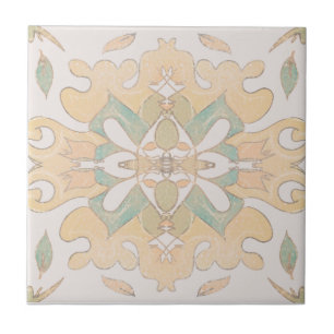 Azulejo Resumen Peach y Green Botanamic Tile